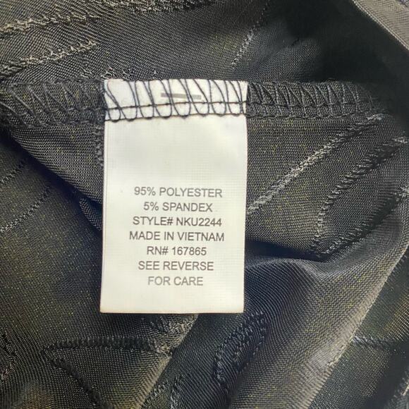 notations womens blouse L rollcuff Ruffle Witchy Sparkle NYC camp bold Statement - Picture 8 of 9